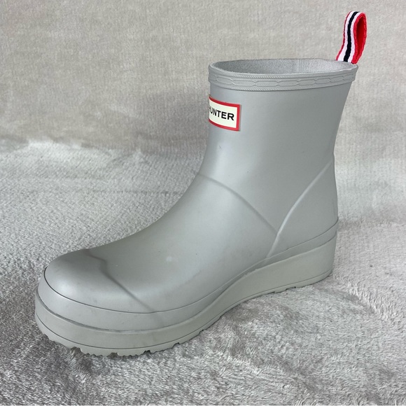 Hunter Boots Womens Size 8 Gray Play Short Rain Ankle Rubber Waterproof NEW - Picture 4 of 10
